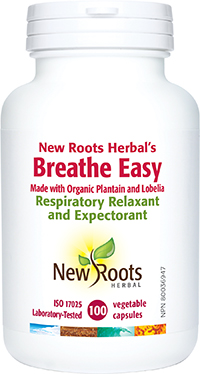 New Roots Herbal's Breathe Easy by New Roots Herbal, Made with Organic  Plantain and Lobelia Respiratory Relaxant and Expectorant (100 capsules)
