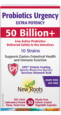 Probiotics Urgency<br><span style='font-size: .8em;'>Extra Potency · 50 Billion+</span>
