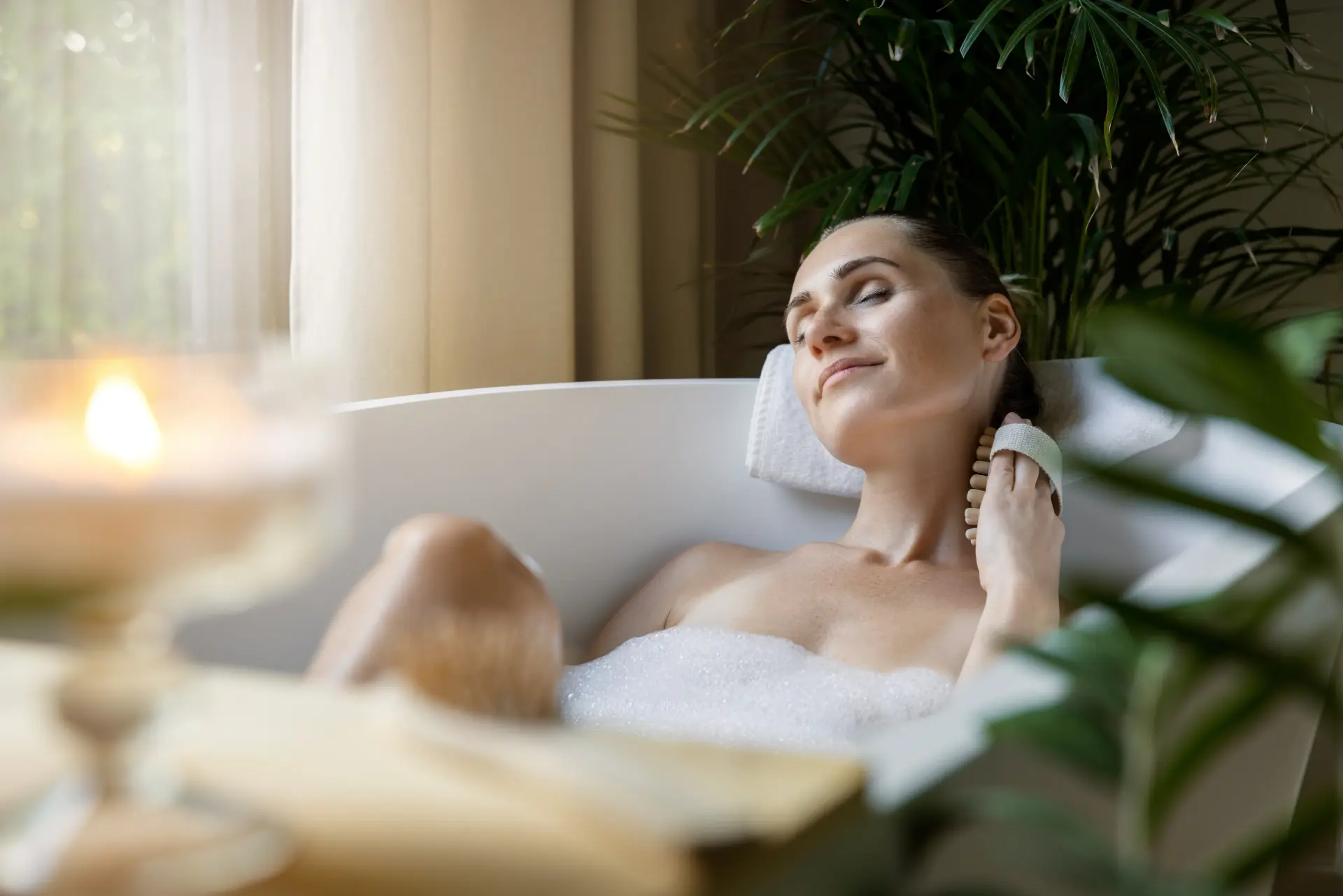 Warm baths for muscle relaxation