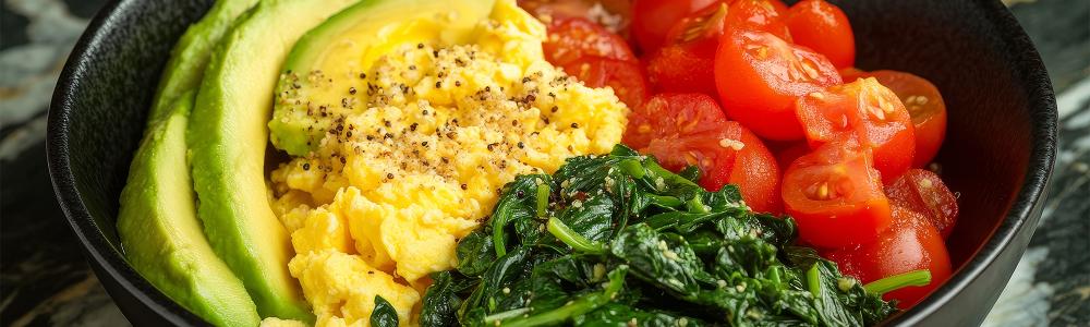 Bol petit-déjeuner à base d’œufs et de quinoa