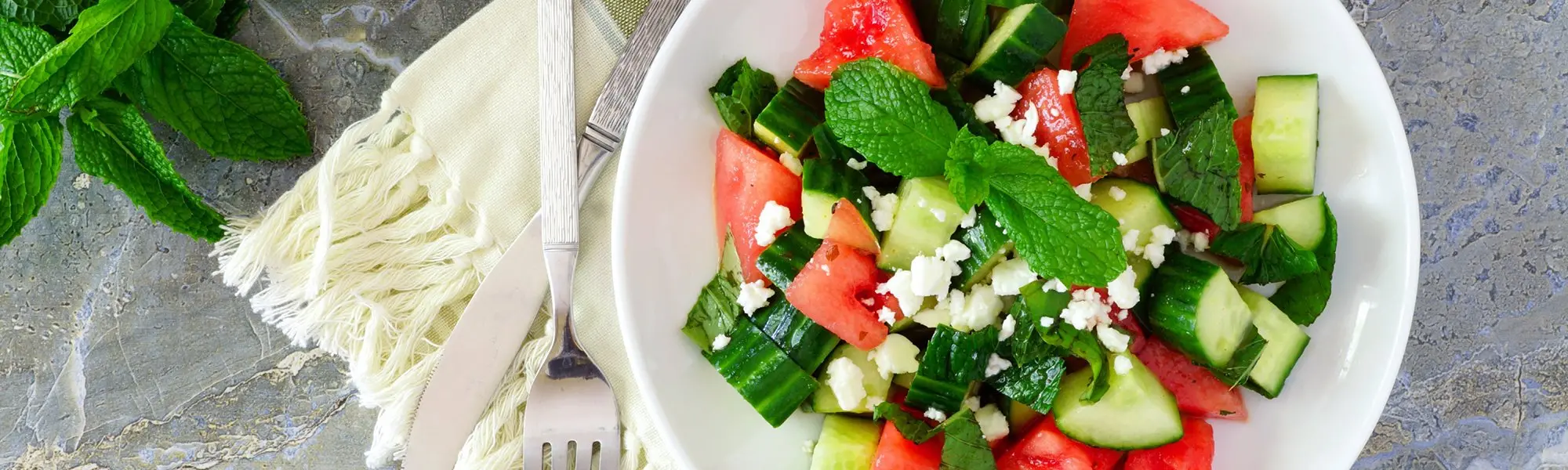 Salade de melon d’eau à la menthe