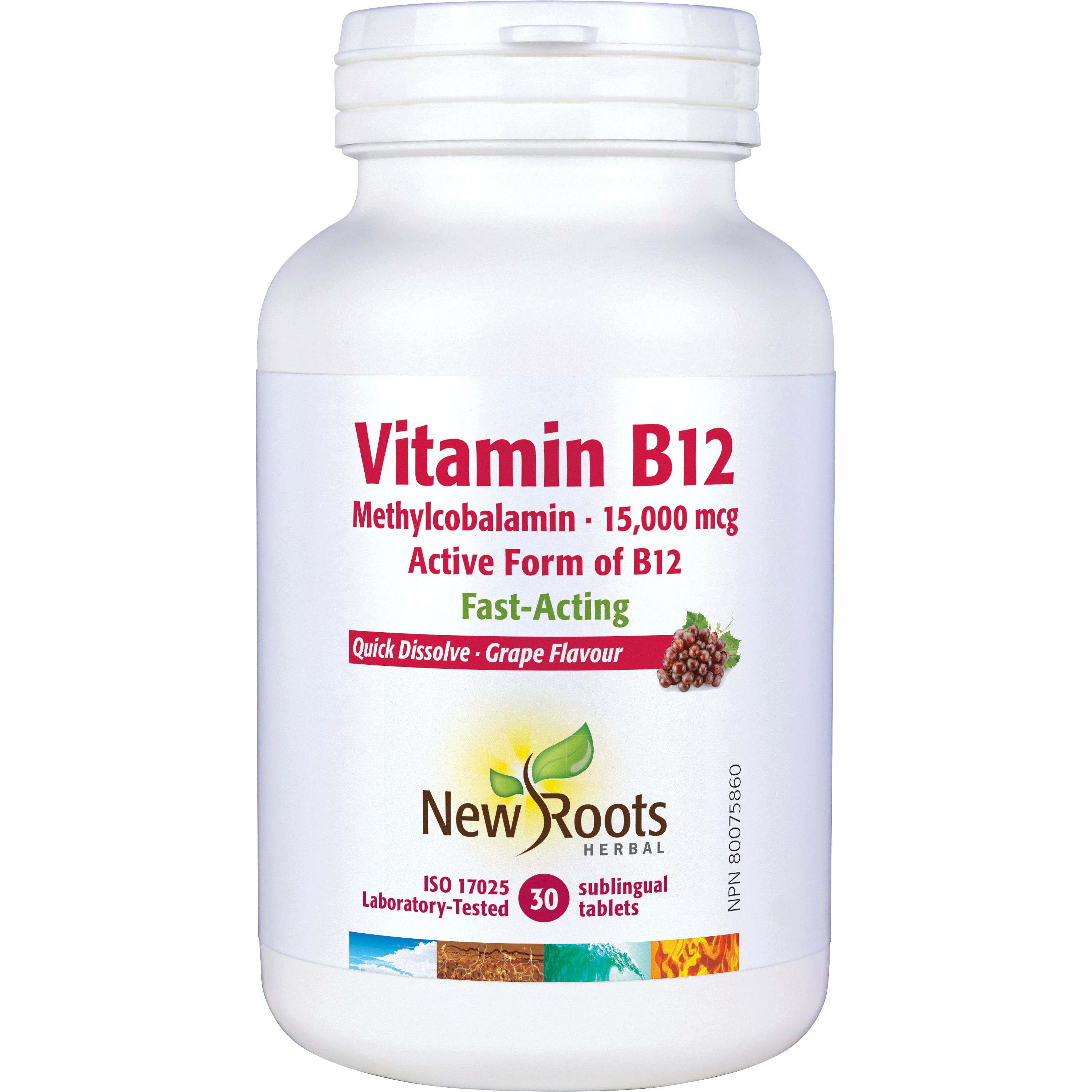 Vitamin B12 Methylcobalamin · 15,000 mcg (Sublingual Tablets)
