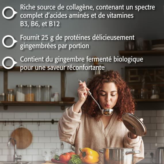 Protéine de Bouillon d’Os de Bœuf + Gingembre Fermenté Biologique