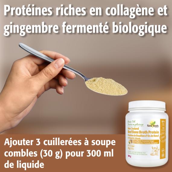 Protéine de Bouillon d’Os de Bœuf + Gingembre Fermenté Biologique