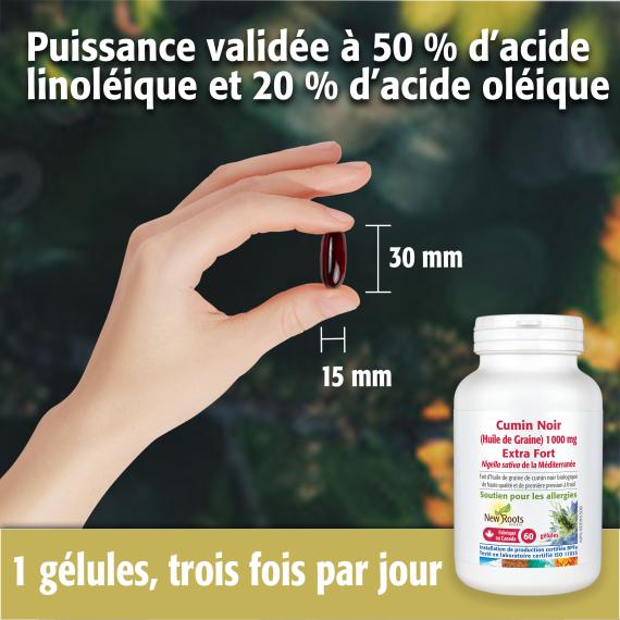 Cumin Noir (Huile de Graine) 1 000 mg Extra Fort