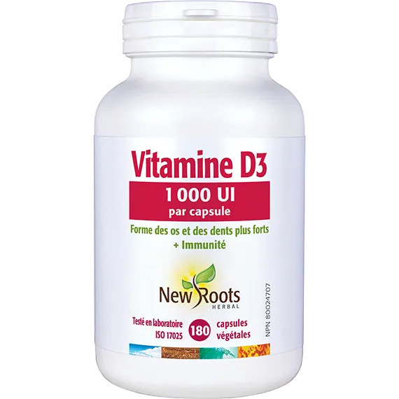 Vitamine D3 1 000 UI par capsule