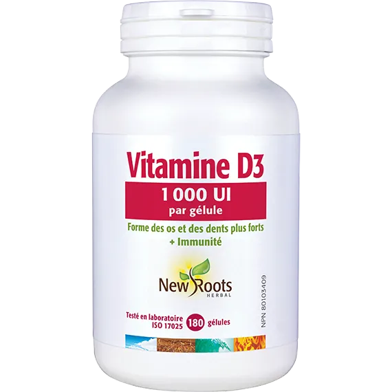 Vitamine D3 1âŻ000 UI par gĂ©lule