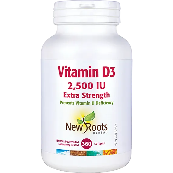 Vitamin D3 2,500 IU Extra Strength (Softgels)