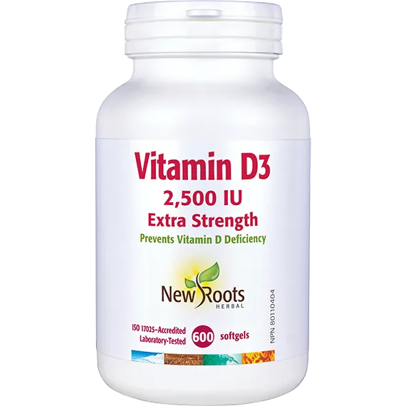 Vitamin D3 2,500 IU Extra Strength (Softgels)