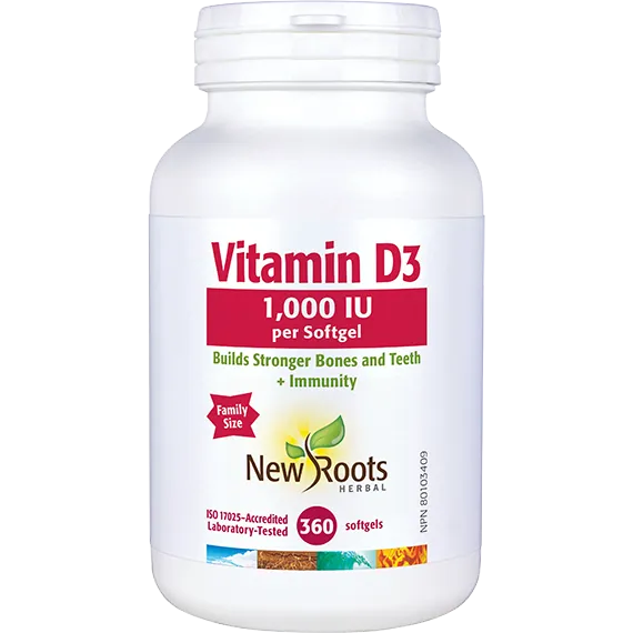 Vitamin D3 1,000 IU per Softgel