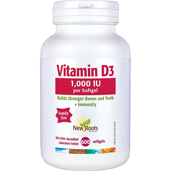 Vitamin D3 1,000 IU per Softgel